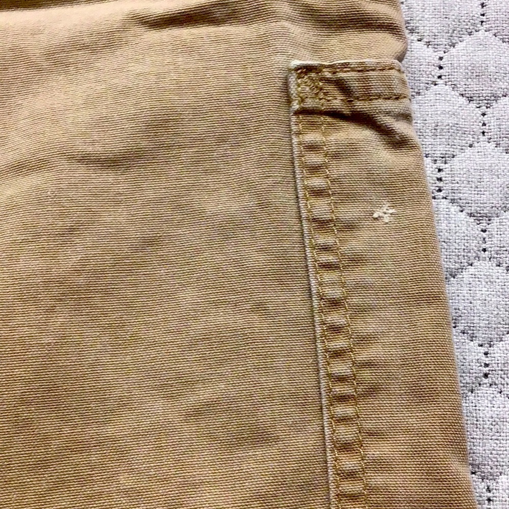 Carhartt Men’s 34x32 Dungaree Khaki Utility Pants Work Trousers DISTRESSED - Picture 7 of 9